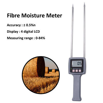 Hay Fiber Moisture Meter Water Content Tester 0-84% for Wood Grains Straw Bran