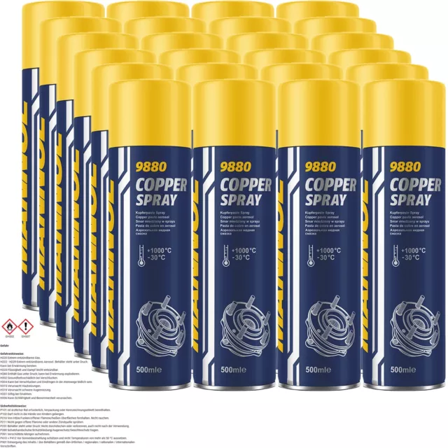 24x 500mL MANNOL KUPFERPASTE SPRAY COOPER BREMSENSPRAY SCHMIERPASTE BREMSPASTE