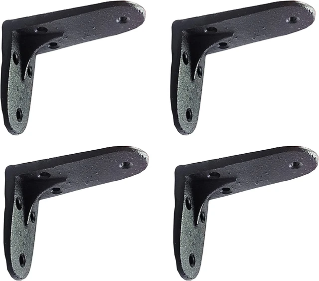 4 Pack Heavy Duty and Thick Borris Cast Iron Industrial Shelf Bracket Sm...