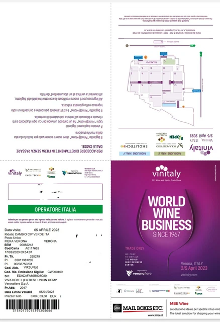 Biglietto ingresso Vinitaly