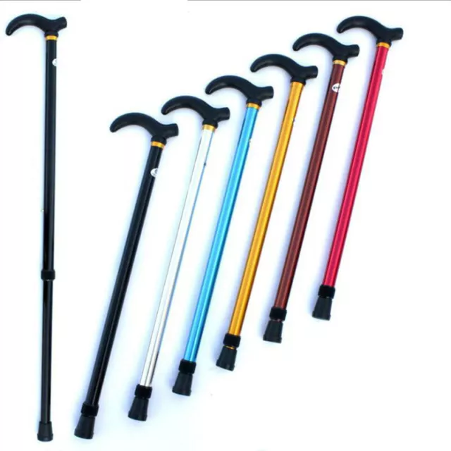 Adjustable Walking Stick 2 Section Stable Anti-Skid Crutch Old Man Hiking Ca~m'