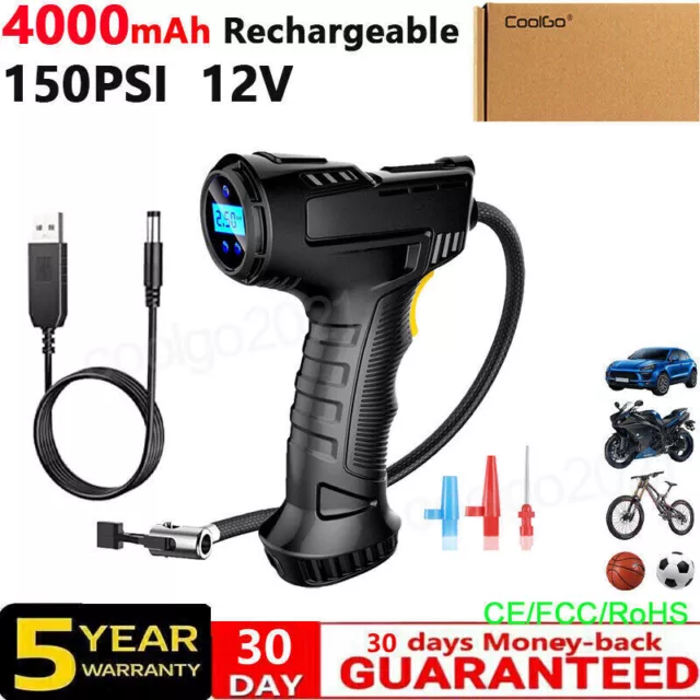 Automatic Cordless Car Tire Inflator Handheld LCD Digital Air Compressor Pump