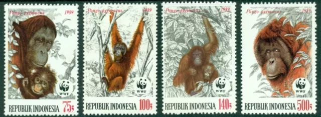 Indonesia Scott #1380-1383 MNH Orangutans WWF FAUNA CV$13+