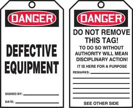 Accuform Tar102 Danger Tag By The Roll,6-1/4 X 3,Pk100