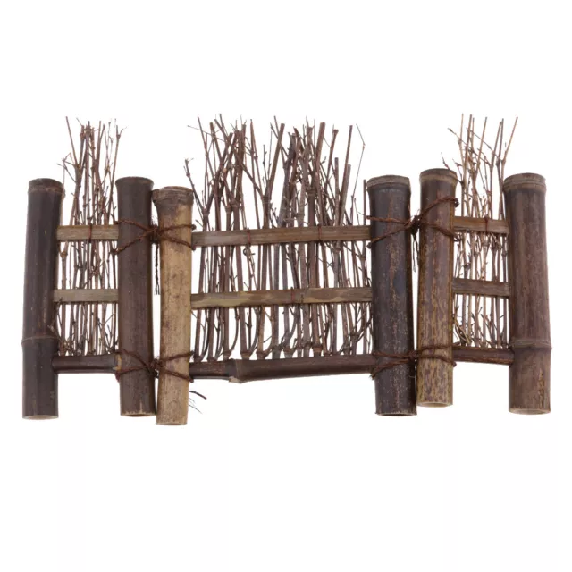 Mini Natural Bamboo Fence Screen Miniature Home Garden Bonsai Decor  4