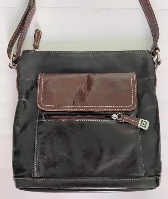 Giani Bernini Women’s Leather Handbag Crossbody Shoulder Brown Adjustable Strap