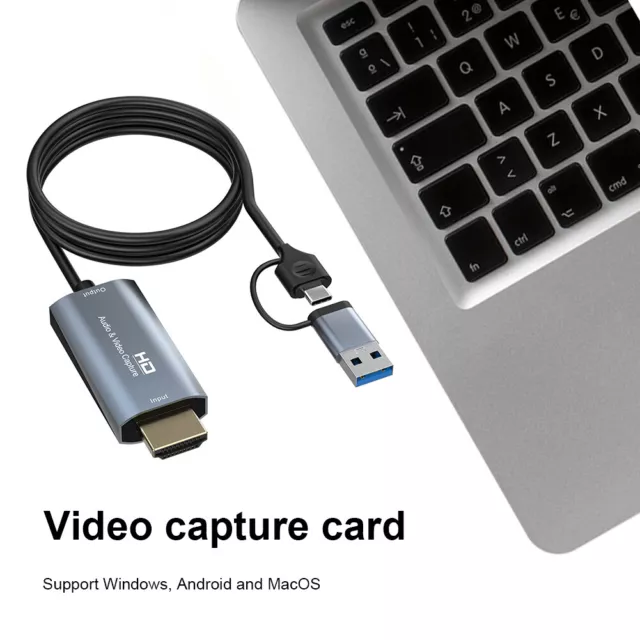 fr USB 3.0 Video Grabber Portable 4K Video Capture Card HD 1080P for PC Game Cam