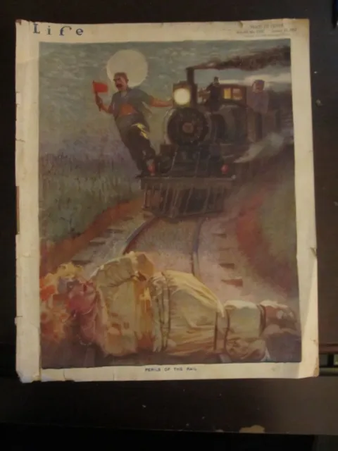 Life Magazine January 1917 Perils of the Rail Railroad Conductor Art Deco 46