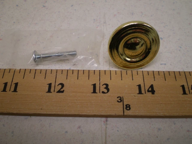 Lot Of 21 Amerock Polished Brass Knob Pull W/ Screws 1 1/4" Dia Ibp1902-Pb (H88)