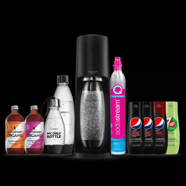 New SodaStream Terra Sparkling Water Maker Machine Mega Bundle  BPA Free Flavour