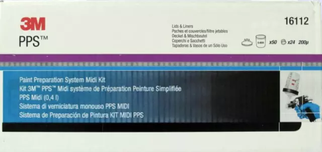 50 X 3M 16112 Pps Bechersystem 0,4 Litre / 200µ Coupe + Couvercle Incl. Filtre
