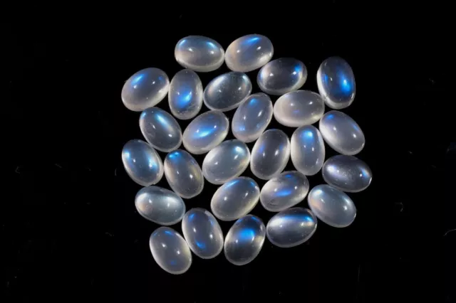 AAA+ Top Second Quality Rainbow Moonstone Cabochon 100% Natural Oval Shape 5x7mm