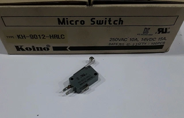 Kh-9012-Hrlc Koino Mini Micro Switch 250Vac 10A 14Vdc 15. New