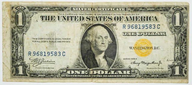 Off Center Error 1935 A Series One Dollar Silver Certificate North Africa Note