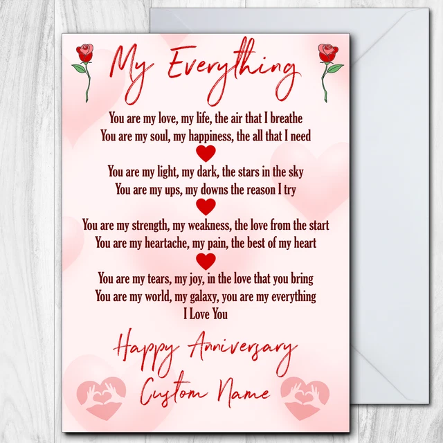 BIGLIETTO ANNIVERSARIO PERSONALIZZATO Marito Fidanzato FIDANZATO LOVE