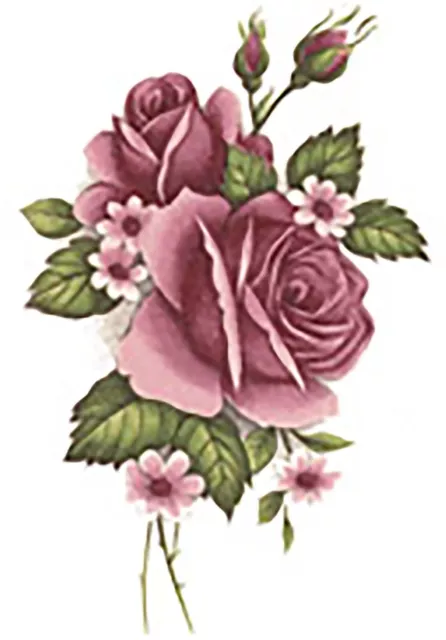Rose Pink Flower Select-A-Motif Waterslide Ceramic Decals Bx 3