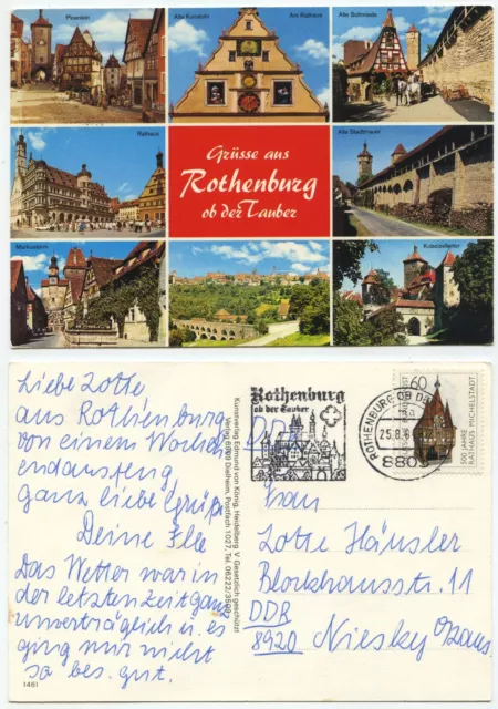 27722 - Rothenburg ob der Tauber - Ansichtskarte, Werbestempel 25.8.1984