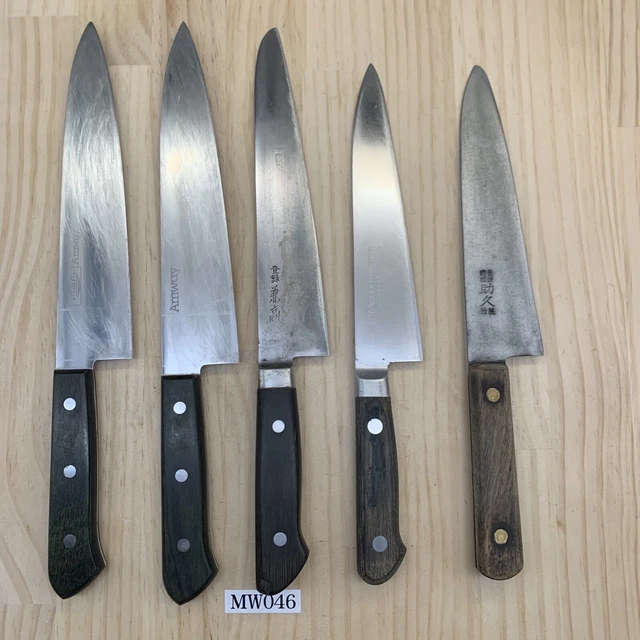 Damaged Lot of Five Japanese Chef's Kitchen Knives Gyuto From Japan MW046