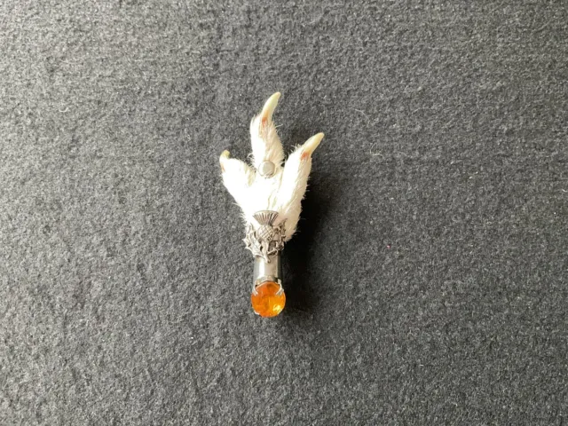 Vintage Scottish Rabbit Grouse Foot Brooch Unboxed