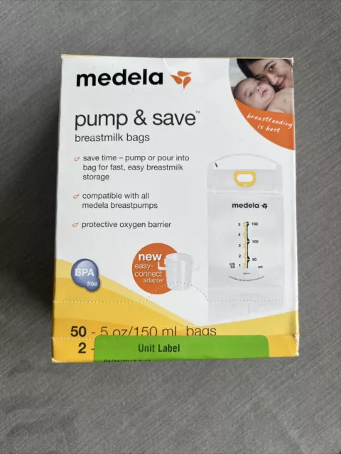 Medela Pump & Save Breast Milk Storage Bags, 26 Bags Plus 1 Adapter