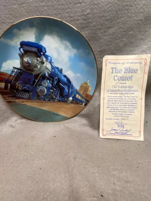 Vintage Collector Plate "The Blue Comet"  By Ted Xaras 1990