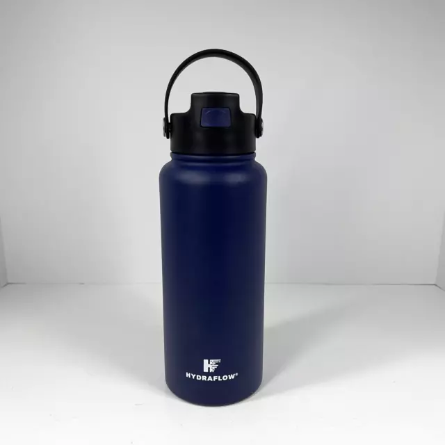 Hydraflow Capri 40 oz. Aqua Blue Stainless Steel Vacuum Insulated Tumbler with Handle, Powder Aqua