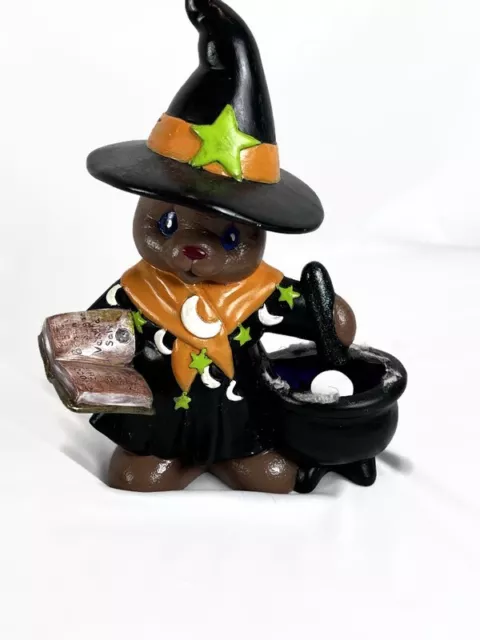 Clay Magic Ceramic Halloween Witch Bear figure RARE Collectible