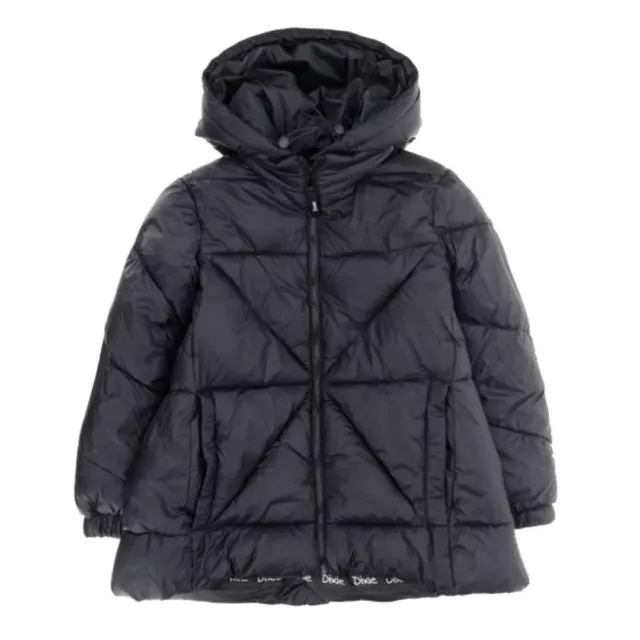 DIXIE Piumino nero trapuntato bambina ragazza cappuccio MADE IN ITALY 10 anni