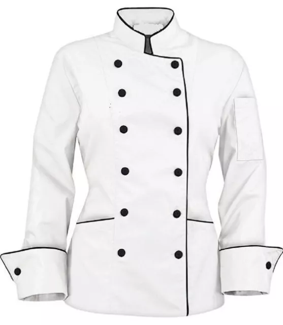 Chef Jacket Long Sleeve Double Breasted Coat Kitchen Uniform Women Chef Shirt 2