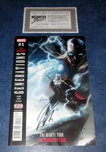 GENERATIONS UNWORTHY THOR & MIGHTY THOR #1 MATTINA 2ND PTG VARIANT signed AARON