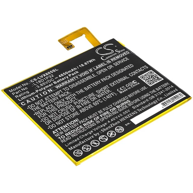 Battery for Lenovo  Smart Tab M10, TB-X605F, TB-X605FC, X605, X605C   L18D1P32