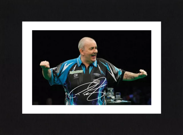 8X6 Mount PHIL TAYLOR Signed Autograph PHOTO Gift DARTS Ready To Frame