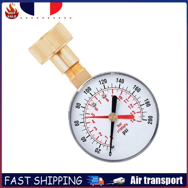 S# AIR PRESSURE Meter 0-14 Bar Dual Scale Manometer for Air/Oil /Gas ...