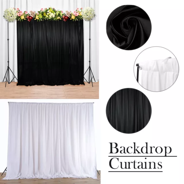 3M/6M/9M Adjustable Wedding Backdrop Stand Background Curtain Stage White/Black
