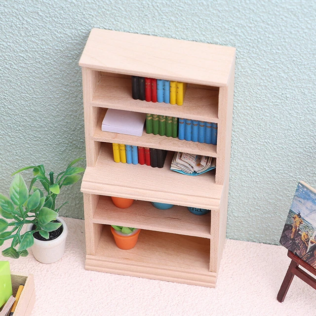 Dollhouse Miniature Bookcase Bookshelf Display Cabinet Model Furniture Decor  Sp