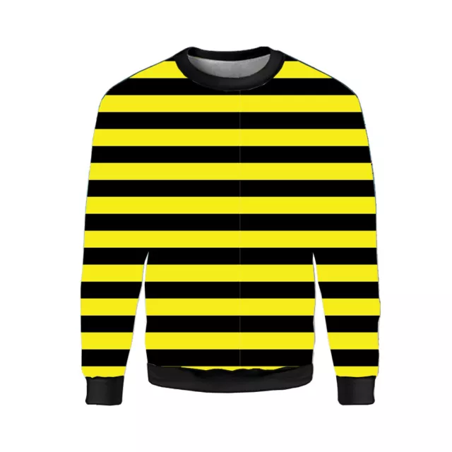 Unisex Negro Amarillo Rayas Abeja Polar Sudadera Suéter Disfraz