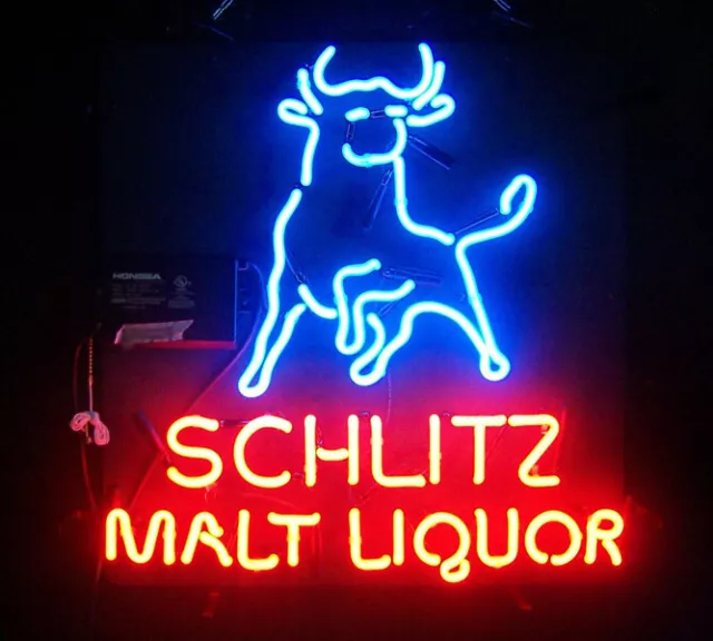 Schlitz Malt Liquor Neon Sign Light Beer Bar Pub Wall Hanging Visual Art 24"x20"