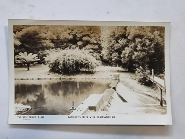 Postcard. Healesville.  Donnellys Creek Weir. Victoria. Australia. Vintage. 1919