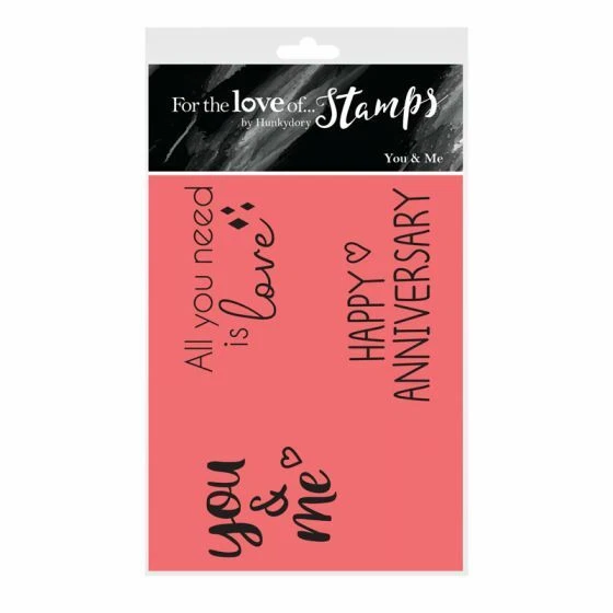 Hunkydory Crafts You and Me Clear Stamp Set Anniversary Valentine Card Making