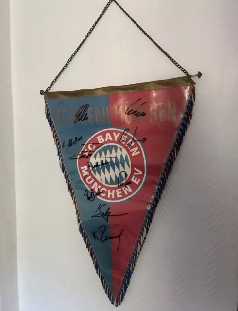 Fc Bayern Wimpel Saison 1996/1997 signiert Mannschaft