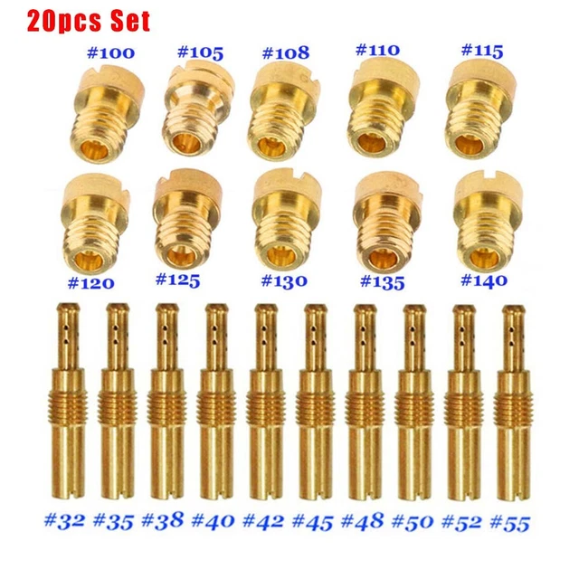JNNJ 20 Pièces Jets Principaux Carburateur M6 - Kit Gicleurs 60 à 130 Pour Dellorto Moto Scooter