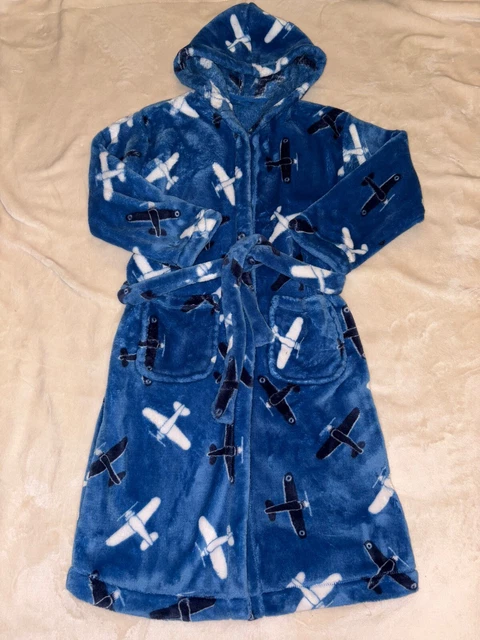 BOYS DRESSING GOWN Marks and Spencer age 9 10 years mid blue hooded 6.99 PicClick UK
