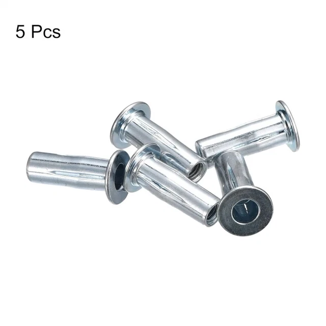 5PCS M5 M6 M8 Multi-Grip Rivet Nuts Zinc Plated Flat Head Threaded ...