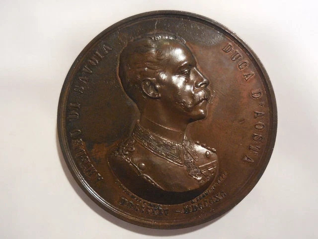 MÉDAILLE AMÉDÉE DE Savoie duc d'Aoste en souvenir de sa mort 1890 58 mm