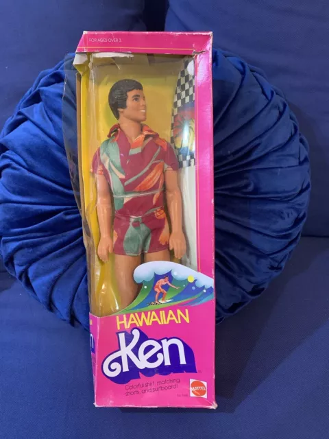 VINTAGE 1983 BARBIE Hawaiian Ken Doll Mattel 7495 Dark Brown Hair