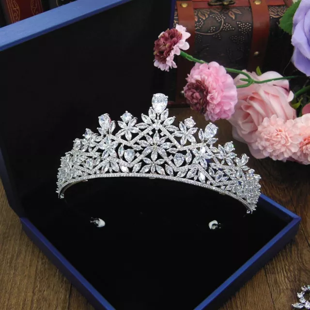 Cubic Zircon Wedding Crown Zirconia Tiara and Crowns Bridal Hair Accessories