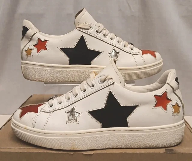 RUSSELL AND BROMLEY Star Prize White Trainers Size 4 UK RRP 225
