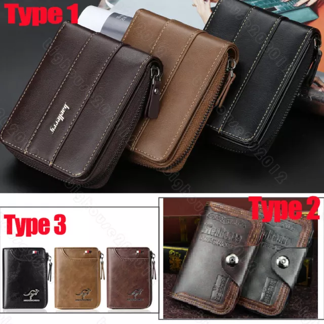 Men Men's S1 Leather Wallet ID Credit Card Holder Clutch Bifold Zipper Coin