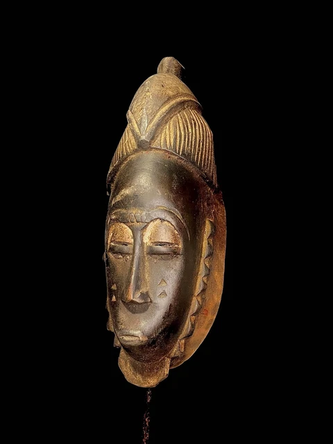 African Wooden Hand Carved Vintage Wall Mask Gouro Zaouli Mask-4520