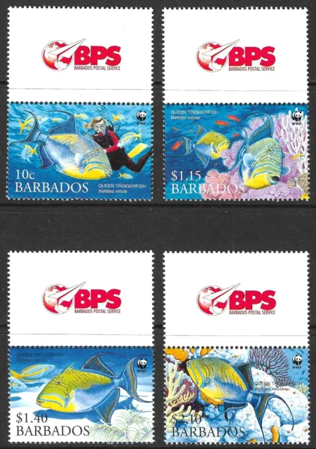 Barbados Scott #1102-1105 Mint Never Hinged w/Tabs 2006 WWF.